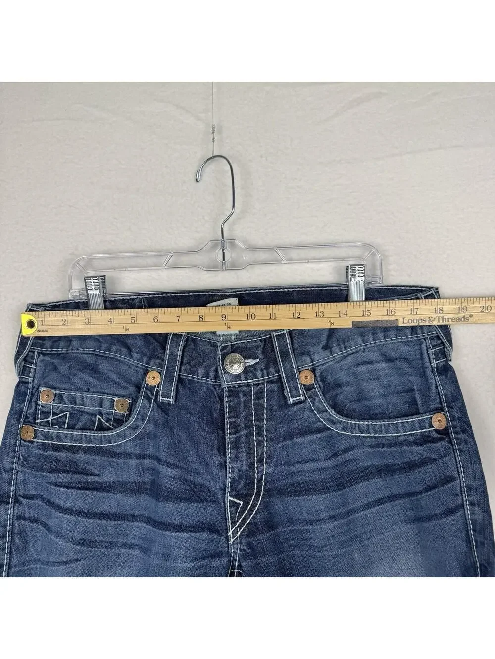 True Religion Bobby Big T Size 34 Mens Relaxed Loose Denim Jeans Y2K Made USA